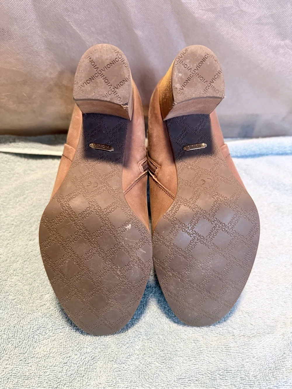Vionic Brown Ankle Booties - Classic Side-Zip Chelsea Style